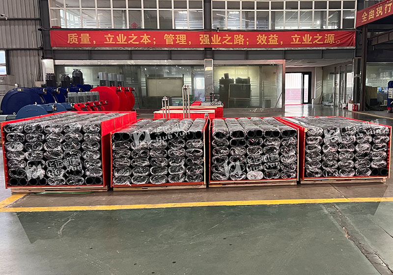 華運為某集團定制的四百根軟管制造完畢等待交付使用